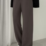 Çırtçırtlı Palazzo Krep Pantolon - Antrasit