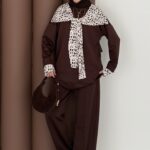 Mofy Fularlı Scuba İkili Takım - Kahverengi