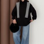 Oversize Basic Şardonlu Sweat - Siyah