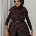 Shine Taşlı Leopar Yelek