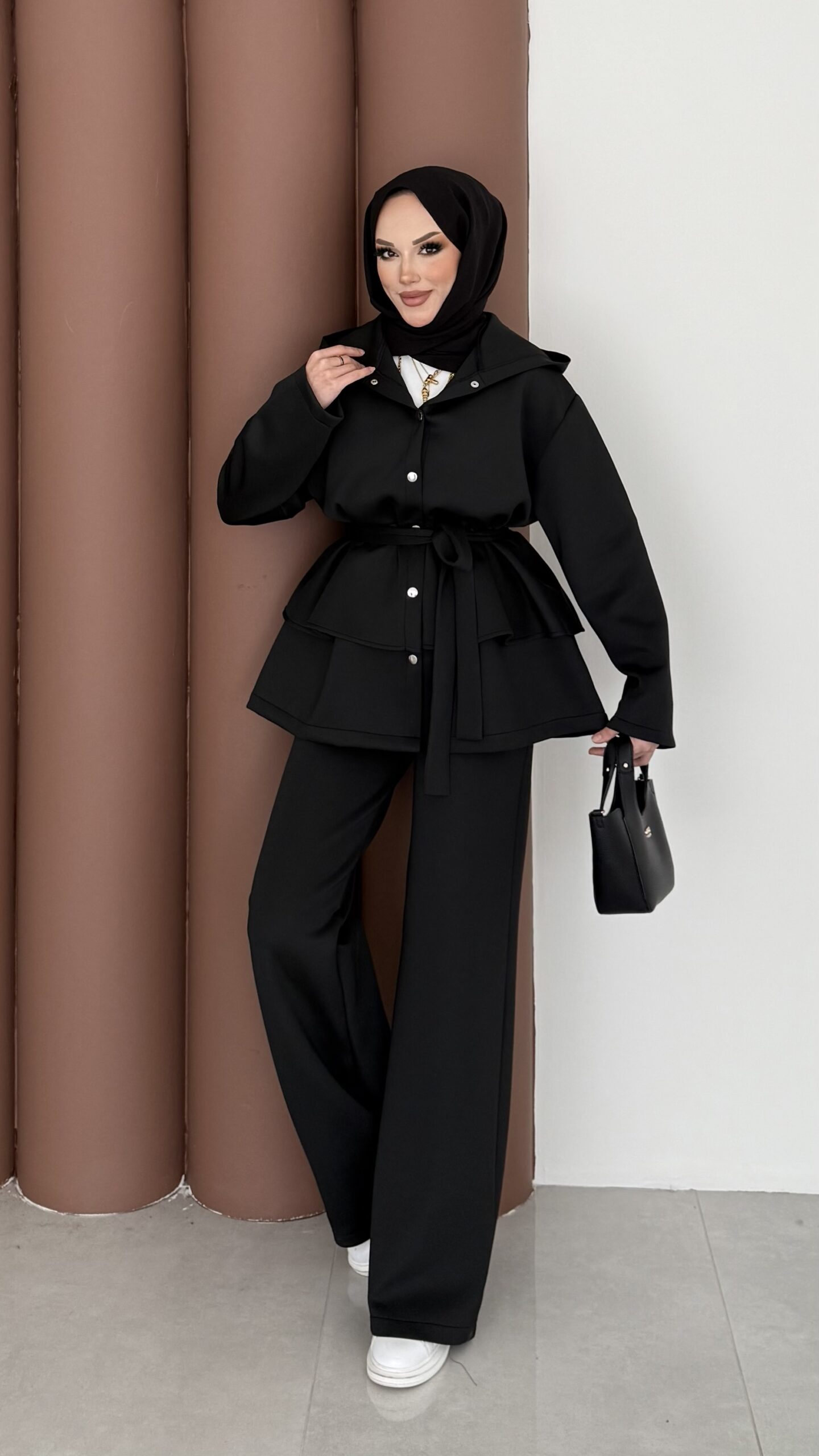 img_1671 Lucky Fırfırlı Scuba İkili Takım - Siyah - Görsel 1