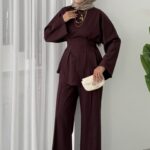 Premium Piliseli Arabic İkili Takım - Bordo