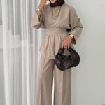 Premium Piliseli Arabic İkili Takım - Bej