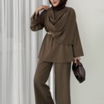 Premium Şal Yaka İkili Takım - Haki