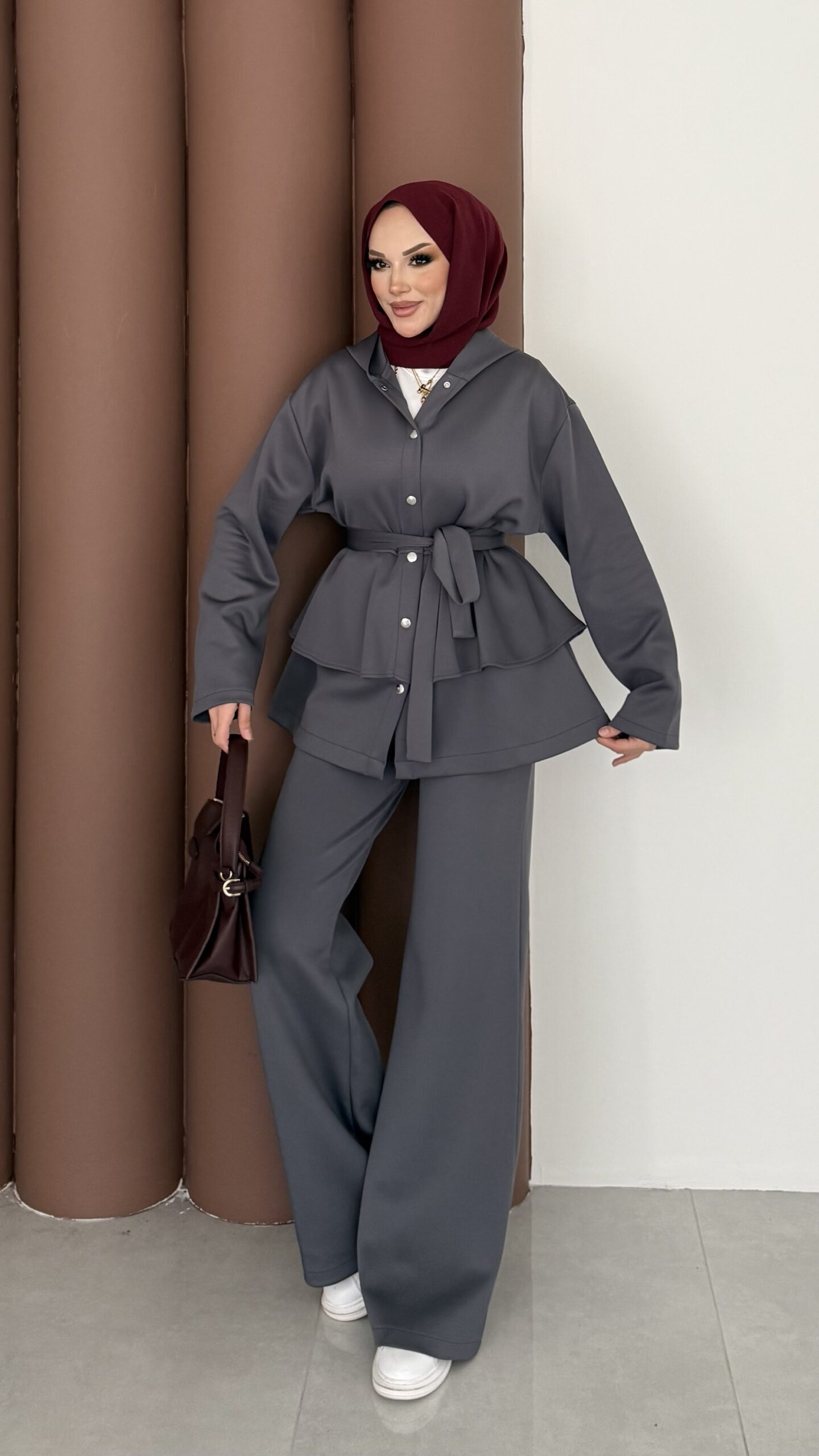 img_1806 Lucky Fırfırlı Scuba İkili Takım - Antrasit - Görsel 1