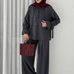 Premium Oysho Palazzo İkili Takım - Antrasit