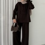 Premium Oysho Palazzo İkili Takım - Kahverengi