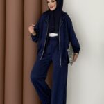 Fashion Taşlı Bomber İkili Takım - Lacivert