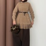 Autumn Süet Fırfırlı Tunik - Camel