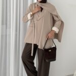 Pinterest Premium Atkılı Blazer Ceket - Bej