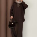 Baggy Premium Dikişli Oysh İkili Takım - Kahverengi