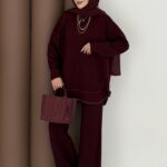 Baggy Premium Dikişli Oysh İkili Takım - Bordo