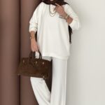 Logolu Premium Oysh İkili Takım - Beyaz