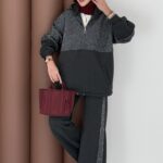 Cool Kum Payet Şardonlu İkili Takım - Antrasit