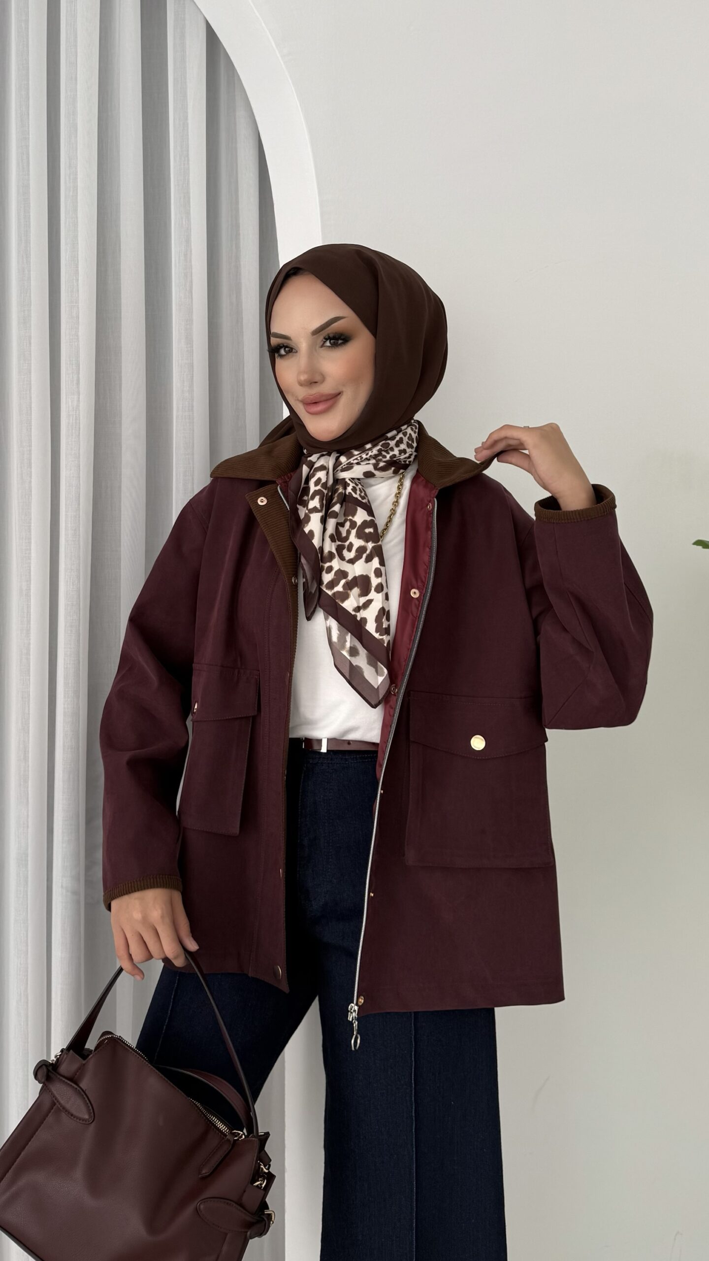 img_5459.jpeg Stradi Muadil Kadife Yaka Ceket - Bordo - Görsel 1