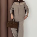 Lolita Çıkarılabilir Kürklü Triko İkili Takım - Latte