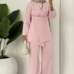 Fashion Premium Taşlı İkli Takım - Pembe