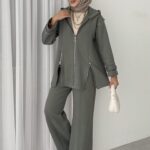 Şardonlu Kampüs İkili Takım - Haki