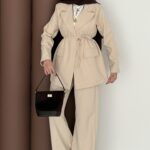 Chanell Business Taşlı İkili Takım - Bej