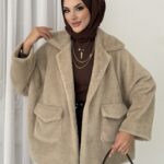 Marka Muadili Premium Kürk Ceket - Vizon