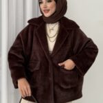Marka Muadili Premium Kürk Ceket - Kahverengi