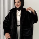 Marka Muadili Premium Kürk Ceket - Siyah