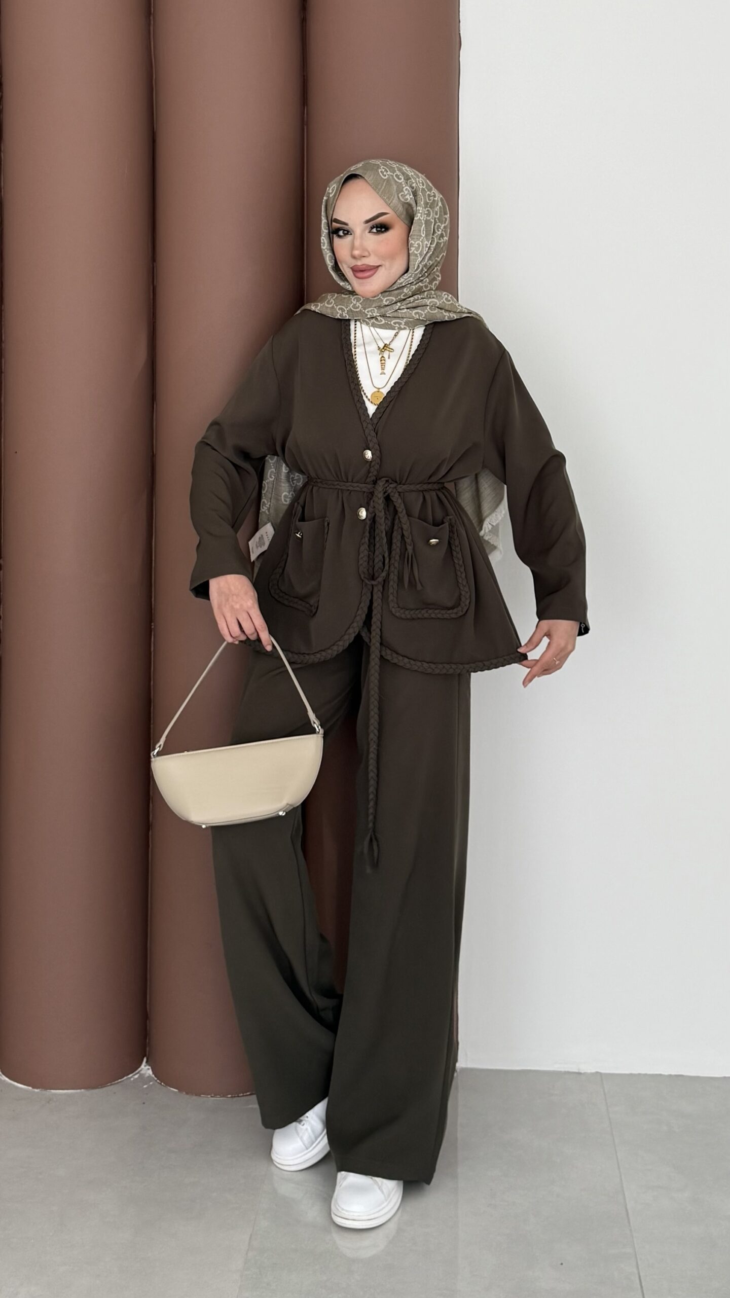 img_6807.jpeg BuQlet Örgü Kemerli İkili Takım - Haki - Görsel 1