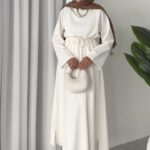 Muadil Oysh Elbise - Beyaz