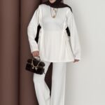 Yandan Bağlamalı Oysh İkili Takım - Beyaz