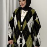 Baklava Desen Muadil Hırka - Siyah