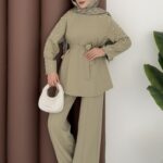 Zra Marka Muadili İncili İkili Takım - Yağyeşil