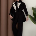 İzabel Güllü Dabıl Ceket İkili Takım - Siyah