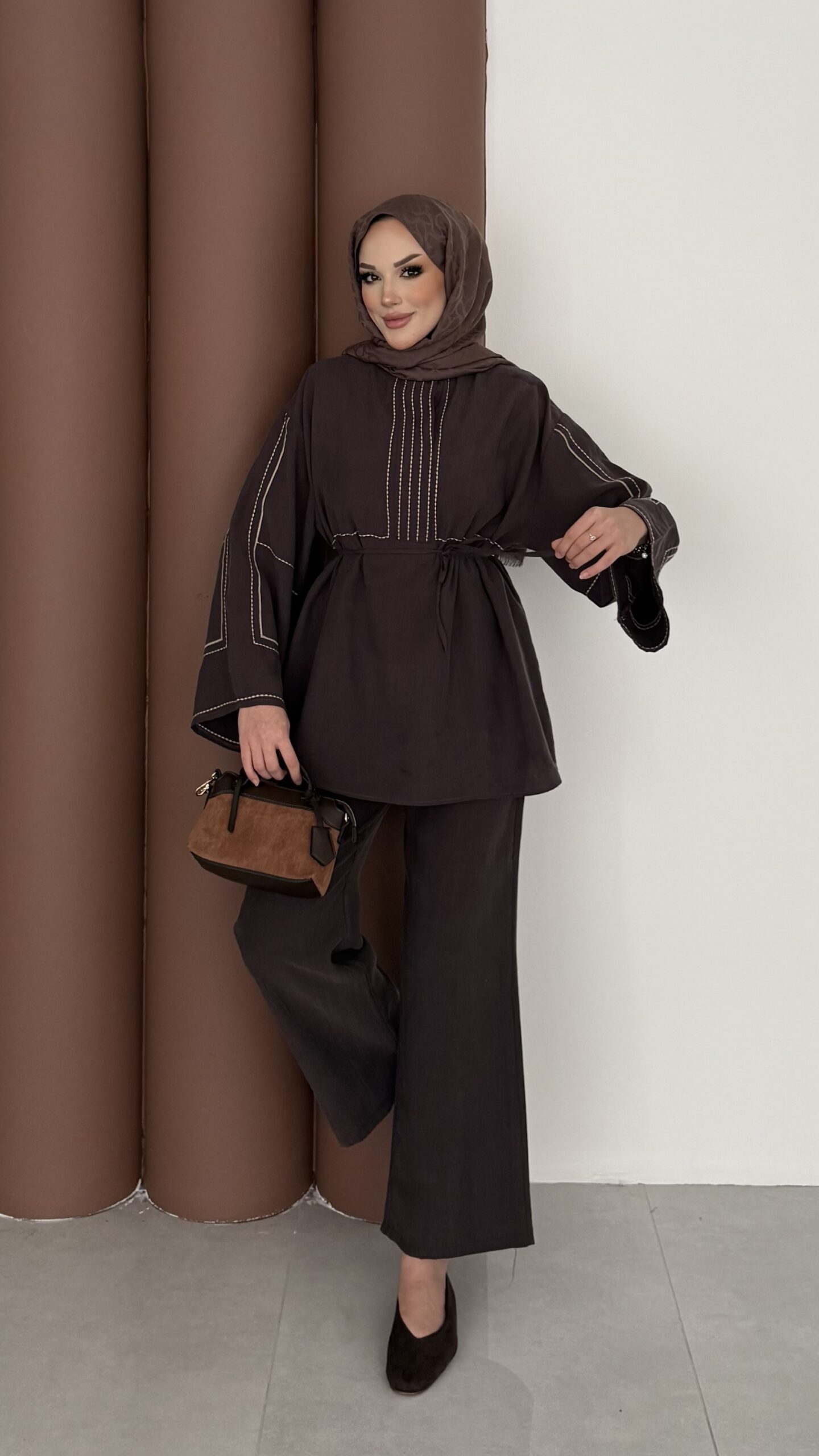 img_2307-scaled-1.jpeg Bloom Nakışlı Modal İkili Takım - Kahverengi - Görsel 1