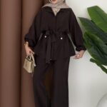 Marka Muadili Modal Tensel İkili Takım - Kahverengi