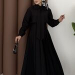 Pile Detaylı Cupra Etek İkili Takım - Siyah