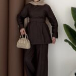 Alix Fermuar Detaylı Kot İkili Talım - Kahverengi