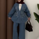 İnci Premium Denim İkili Takım - Açık Mavi