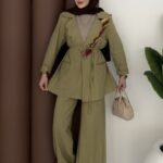 Chino Premium Keten İkili Takım - Yağyeşil