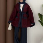 Cosmos Tensel Garnili Kimono İkili Takım - Bordo