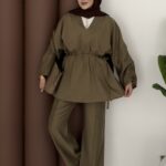 Bali Bağlamalı Tensel İkili Takım - Yağyeşil