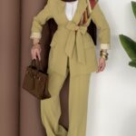 Bussines Blazer Dabıl İkili Takım - Yağyeşil