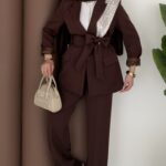 Bussines Blazer Dabıl İkili Takım - Kahverengi