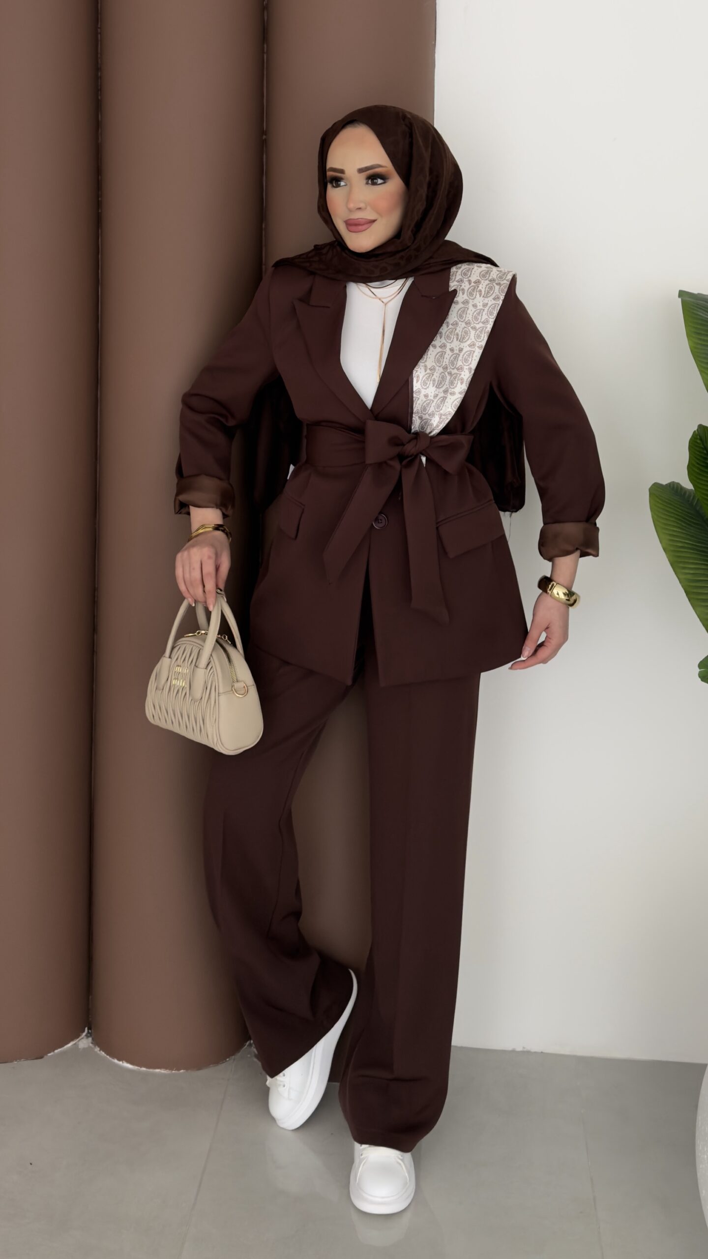 img_0433-scaled-1.jpeg Bussines Blazer Dabıl İkili Takım - Kahverengi - Görsel 1