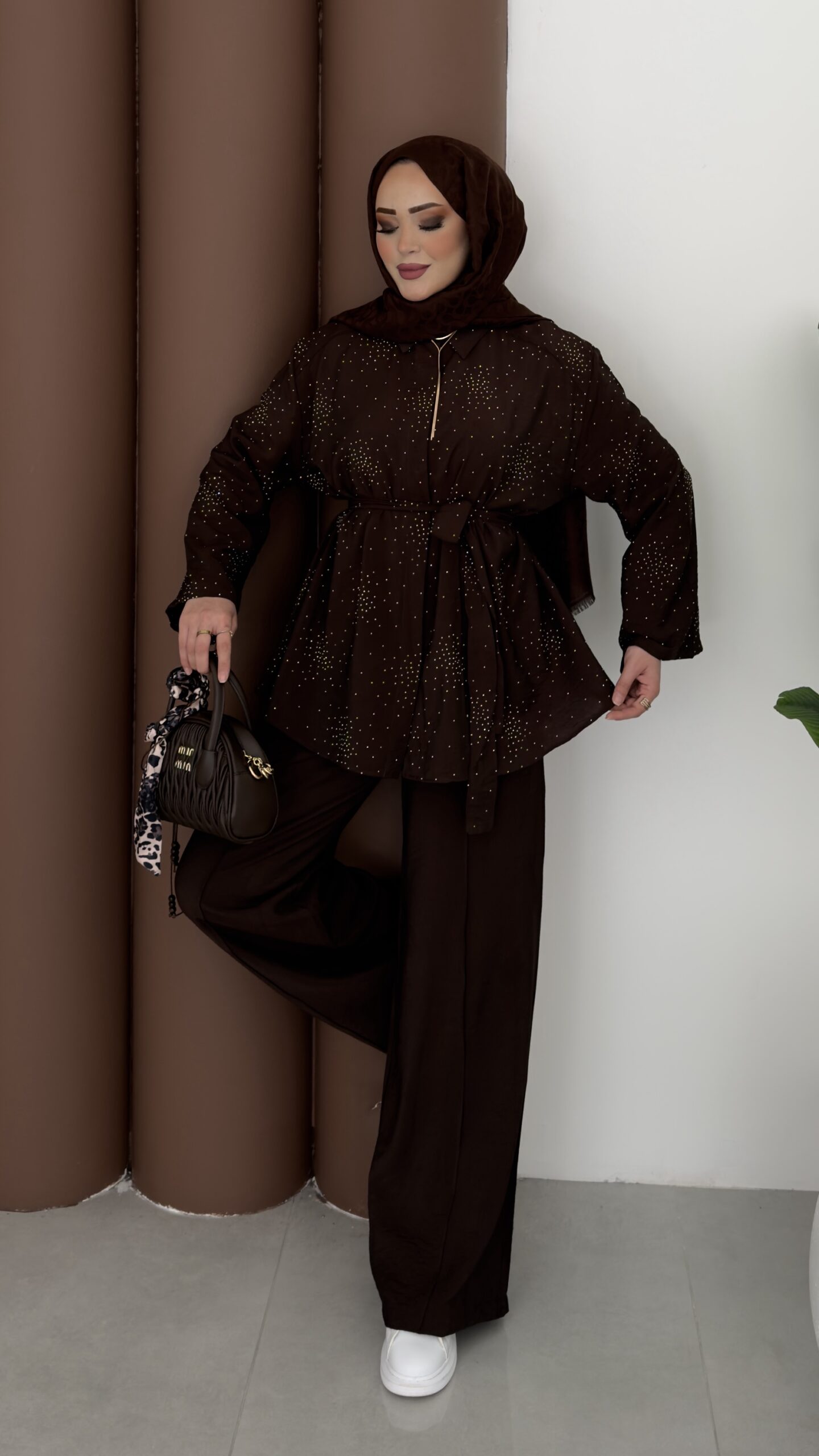 img_0553-scaled-1.jpeg Diamond Tensel Kuşaklı İkili Takım - Kahverengi - Görsel 1