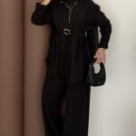 Moila Bronşlu Tensel İkili Takım - Siyah