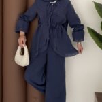 Lady Fırfırlı Vual İkili Takım - Lacivert