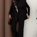 Stella Bağlamalı Yelek İkili Takım - Siyah