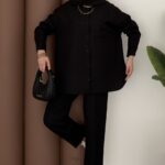 Baggy Keten İkili Takım - Siyah