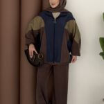 Tensel Garnili Oysh İkili Takım - Kahverengi