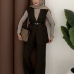 Dufy Kemerli Yelek İkili Takım - Haki